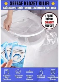 Resim Tafce Klozet Kapak Örtüsü Pratik Kullanımlı Hijyenik Klozet Kapağı Poşeti 50 Adet 