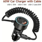 Resim Honeybeeshop Toocki Haoran 60w Siyah Alüminyum Araba Sarj Cihazi Usb A Usb C Type C Pd3 Qc3 Uyumlu 