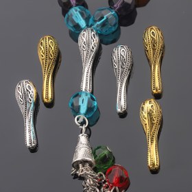 Resim 16'lı/8'li 26mm Püsküllü Beyzbol Sütunu Boncuk Ara Parça Gevşek Aralıklı Çubuk Çekiç Şeklinde Çift Taraflı Desenli Düz Delikli İpleme Çubuğu Desen Matkap Yaygın Küresel 