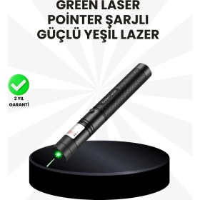 Resim Shopwave Yüksek Güçlü Yeşil Lazer Pointer 5000MW Şarjlı 