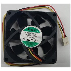 Resim Kasa Fanı - Fd7025 - 70X70X25 Mm - 12 Volt 0.16 Amper - 3 Pin 