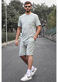 Resim Madmext Mint Yeşili Basic Cep Detaylı Erkek Şort Takımı 5914-mint Yeşili Mint 