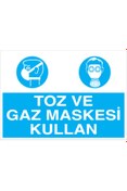 Resim Uytab Toz Ve Gaz Maskesi Kullan Uyarı Tabelası - 70x100 Alüminyum Kompozit Panel - Dİ5 