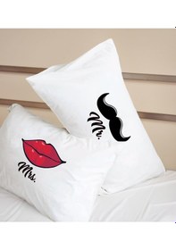 Resim Bk Gift Sevgili Tasarımlı Pamuklu 2 Li Yastık Kılıfı Seti-14 50x70cm , Sevgiliye , Ev si, Tasarım Ev Tekstili 