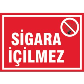 Resim ÇAĞ AJANS REKLAM TANITIM HİZ. Sigara Içilmez Kendinden Yapışkanlı Sticker Uyarı Levhası 25x35 cm 