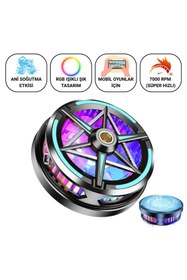 Resim Polham Süper Hızlı Nano Soğutuculu Manyetik Mıknatıslı Telefon Soğutucu Fan, RGB Işıklı Universal 