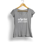 Resim Schecter Logo Kadın T-Shirt (Gri) 