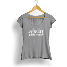 Resim Schecter Logo Kadın T-Shirt (Gri) 