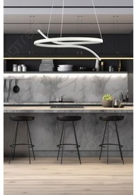 Resim Snake Modern Tasarım Beyaz Renk Beyaz Ledli Yatak Odası - Caf... Beyaz 