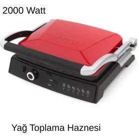 Resim King 2000W Güç K462R Grillmaster 180° Açılabilen Izgara & Tost Makinesi 
