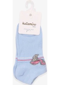 Resim Katamino Breeze Kız Çocuk Patik Çorap Flamingo Desenli Açık Mavi (1-2-9-10 Yaş) 