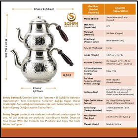 Resim Keski Işleme Battal Topak Bakır Çaydanlık Bakır 