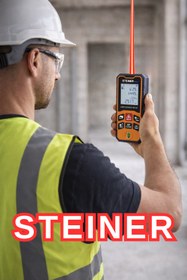 Resim STEİNER Profesyonel 50 Metre Lazer Metre Dijital Göstergeli Lazer Mesafe Ölçer Turuncu 