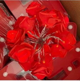 Resim Novahub Kırmızı 5 M 50led Usb/pil Kumandalı Gül Çiçek Led Peri Dize Işıklar Çelenk Noel Ağacı Dekorasyon Açık Sokak Lambası Düğün Bahçe Dekor 5m 50led-battery Kırmızı Kırmızı 