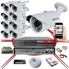 Resim 9' lu 5 MP 1940P Sensör 6 Megapiksel Sony Lens Metal Kasa IP Güvenlik Kamerası Seti_BS 748IP 