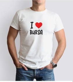 Resim Bk Gift I Love Bursa Tasarımlı Erkek Yuvarlak Yaka Tişört-1 