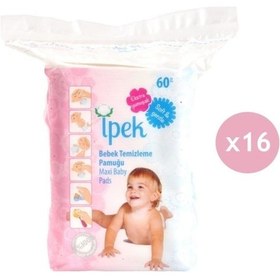 Resim İpek Organik 60'lı 16 Paket Bebek Temizleme Pamuğu 