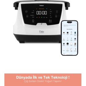 Resim Fakir Pasteur Çiğ Sütten Pastörize Yoğurt Yapma Makinesi 6 Fonksiyon 3 Litre Seramik Beyaz&Siyah 