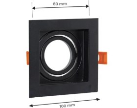 Resim GU10 Dekoratif Kare Plastik Kasa - Siyah 1 Kutu Içerisinde 2 Adet 