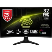 Resim MSI 31.5 MAG 32C6 CURVED 1500R VA 2560X1440 (FHD) 16:9 180HZ 1MS FREESYNC PREMIUM GAMING MONITOR 