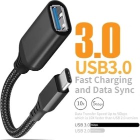 Resim Esmo Home PX-515 Type-C To Usb3.0 Otg Çevirici 15CM (Erkek-Dişi) (Iphone 15/16 ve Type C Otg Tüm Cihazlar ile Uyumlu) 