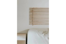 Resim Pinoxi Masif Ahşap Yatak Başlığı 2 Adet Raf Natural 250 cm 