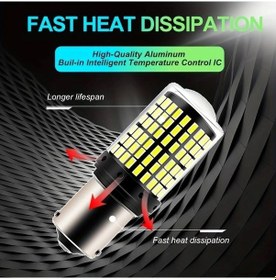 Resim 144 Led Geri Vites Tek Duy Beyaz Ve Stop Fren Lamba Çift Duy Kırm 