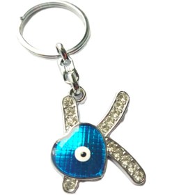 Resim cuaderno Nazar Boncuğu K Harfi Kalp Detaylı Taşlı Anahtarlık / Araba Dikiz Ayna Süsü Metal Hediyelik Aksesuar 