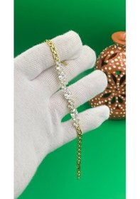 Resim Xuping 14k Damla Taşlı Altın Renk Kadın Bileklik Altın 