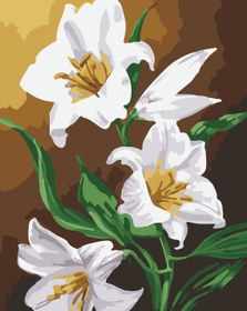 Resim Sayılarla Boyama Seti - Beyaz Zambaklar - 80x100 