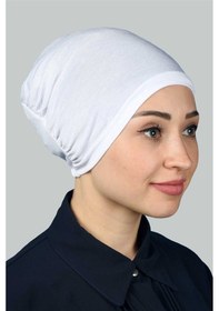 Resim Altobeh Hazır Pratik Geçmeli Lastikli Tesettür Bone - Beyaz 