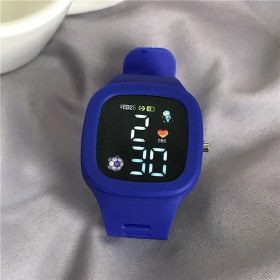 Resim Hanyang Blue-Style1 Basit Kadın Izle Su Geçirmez Futbol Büyük Kare Kadran LED Dijital Spor Izle Saat Erkekler Kadınlar Için Silikon Elektronik Saatler (Yurt Dışından) 
