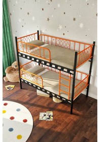 Resim Argimo Metis Siyah Turuncu Ekstra Korkuluklu Ranza 90x190 