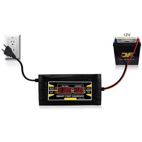 Resim Moly 12v 6a Akıllı Araba Akü Şarj Cihazı - 110-240v, 3 Aşamalı Pwm, Lcd, Avrupa Şarjı - 1206d+ 