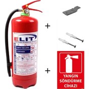 Resim Elit 6 Kg Ruhsata Uygun Kkt Yangın Söndürme Tüpü Askı Aparatı ve Yangın Söndürücü Levhası 