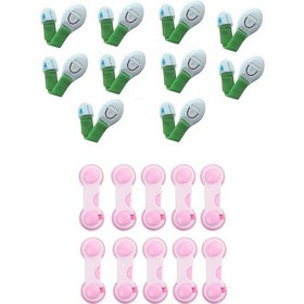 Resim Bebek Çocuk Güvenlik Seti Kapak Dolap Çekmece Kilidi 10+10 Adet Çok Renkli 