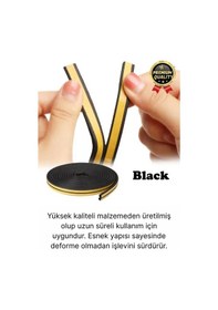 Resim Kalın Kauçuk 2x50 100 Mt Ekstra Uzun Siyah Kapı Pencere Fitili Soğuk Koruyucu Geçirmez İzolasyon 100 M 