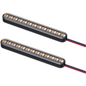 Resim Xiyyadms Motorsiklet İçin 24 Led Akışlı Dönüş Fren Sinyal Plaka Işığı Çift Renkli Modül Şerit Işık, 2 Adet 