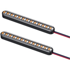 Resim Xiyyadms Motorsiklet İçin 24 Led Akışlı Dönüş Fren Sinyal Plaka Işığı Çift Renkli Modül Şerit Işık, 2 Adet 