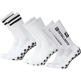 Resim 3 Çift Futbol Çorapları Yetişkin Erkekler İçin Futbol Beyaz39-44 Beyaz 39 - 44 Beyaz 
