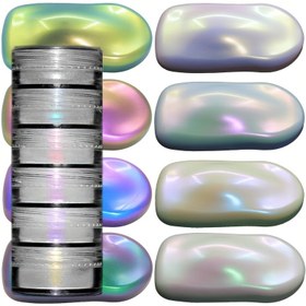 Resim 6'lı Pearlescent Pigment Tozu, Kamufle Etkisi, Her Bir 5g, Epoxy Reçine, Araba Boyaları, El Sanatları, Güç Gerekmez 