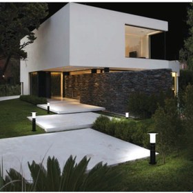 Resim Mantar 41 Cm 9w Beyaz Led Ampullü Takım Bahçe Ve Yol Aydınlatma Siyah 