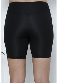Resim Kadın Yüksek Bel Kısa Tayt Bisiklet Biker Şort Toparlayıcı Siyah SiYAH 