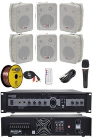 Resim Lastvoice High Voice Paket-3 Bölgeli Anfi Ve Duvar Hoparlör Ses Anons Sistemi Seti 