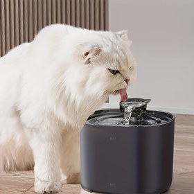 Resim Kediler için 2.2L USB ile Çalışan Akıllı Su Çeşmesi - Şeffaf Su Seviyesi Penceresine Sahip Otomatik Döngüsel Filtreli İçme Kabini, Şık Siyah Tasarım, Temizlemesi Kolay, Kedi Su Çeşmesi 