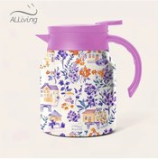 Resim Maxaccess 33 Oz Paslanmaz Çelik Termos & Kahve Kupası Çift Katlı Yalıtım Ev Mor Çiçek Desen 