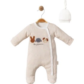 Resim Celira Kahve 3 Ay,6 Ay,9 Ay, Erkek Kız Bebek Tulum Kahverengi 