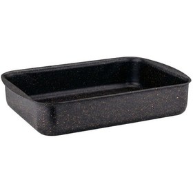 Resim 30x35 Cm Granit Köşeli Tepsi - Siyah Siyah 