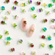 Resim 30/100 adet 7x11mm Parlak Mini Güller Düz Arka Reçine Süslemeleri Scrapbooking, DIY Takı El Sanatları ve Aksesuarlar için 