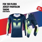 Resim Fox Yeşil Mavi Jersey Pantolon Takımı 